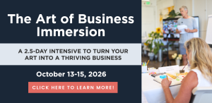 Promotional banner for The Art of Business Immersion: a 2.5‑day event on October 13–15, 2026 with a coral 'Click here to learn more' button.