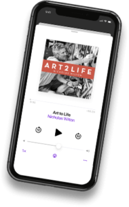 Art to Life podcst displayed on iPhone